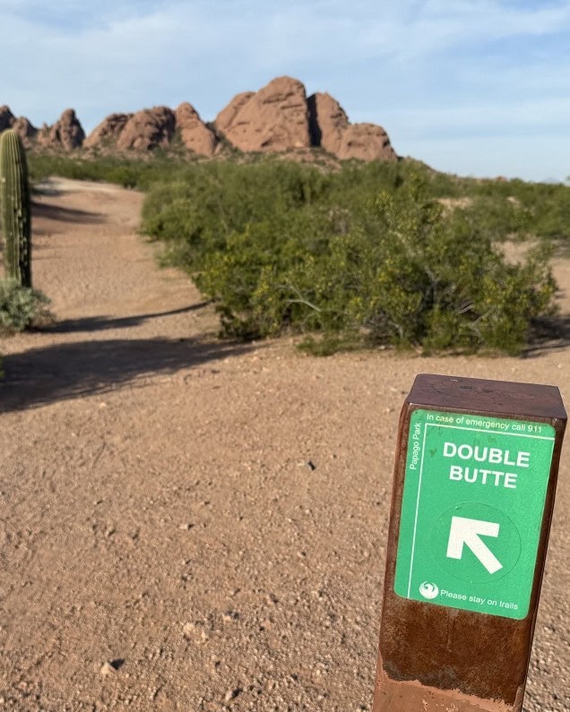 A green signpost says "Double Butte."