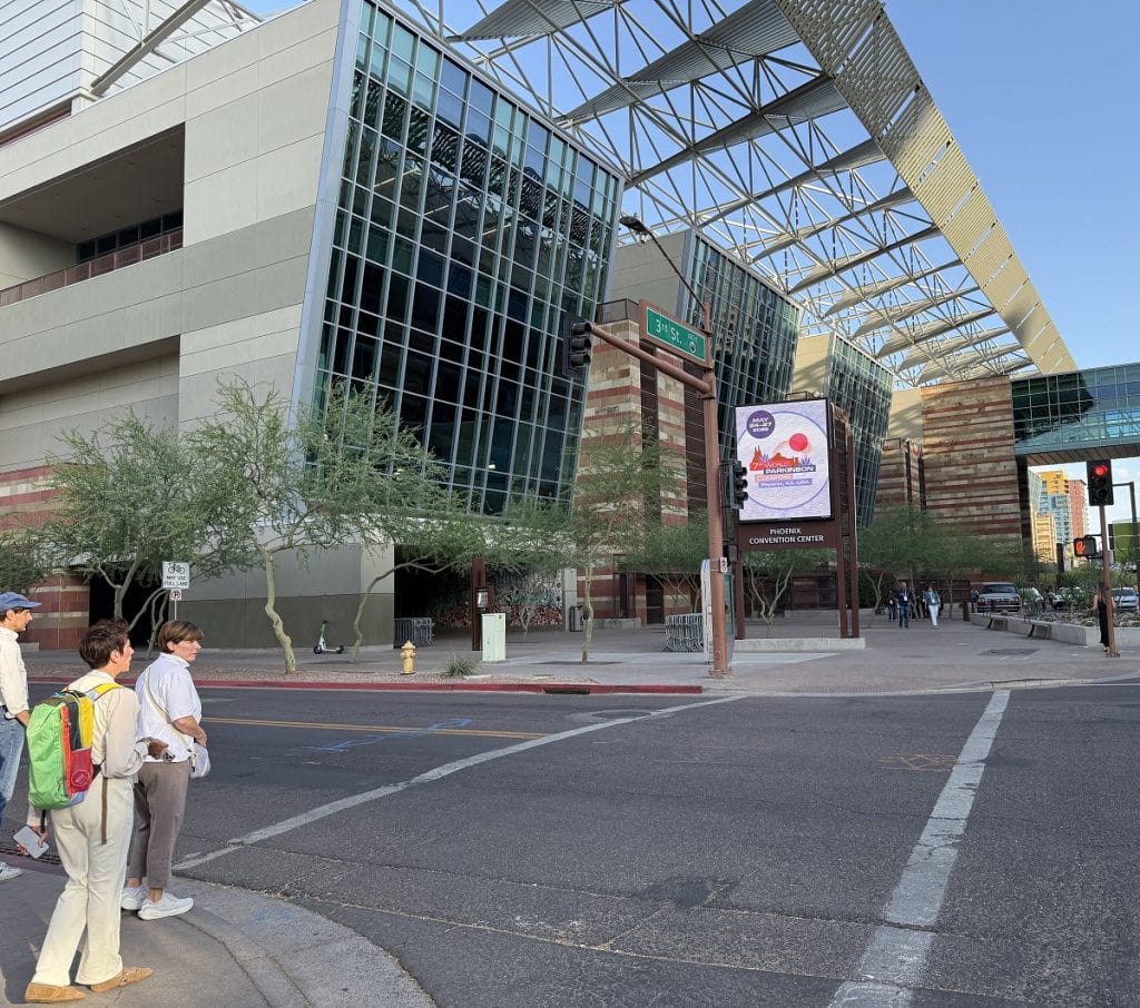 A conference center exterior shown in Phoenix.
