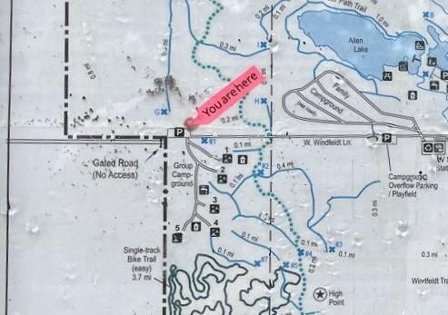 A trail map shows You Are Here.